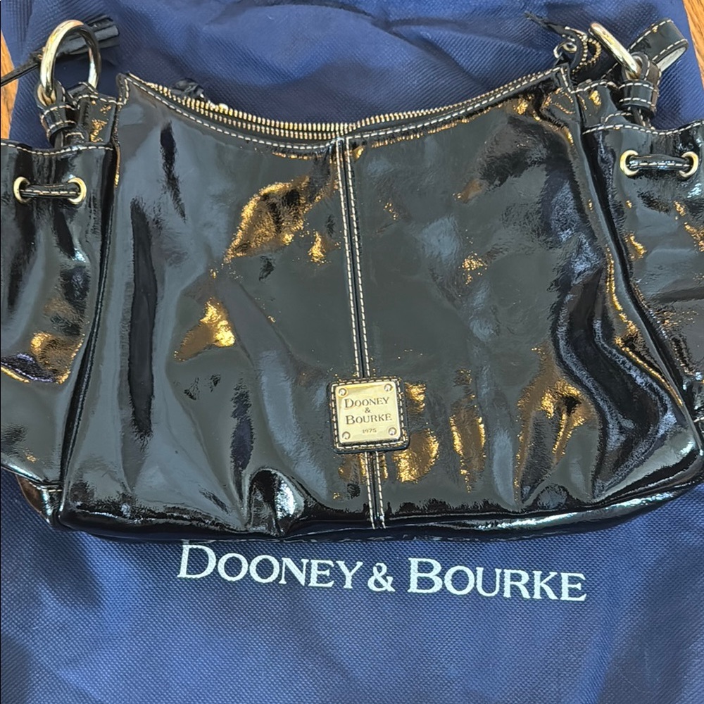 Dooney & Bourke Black Patent Leather Shoulder Bag